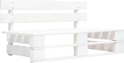 vidaXL Outdoor-Mittelsofa Paletten Kiefernholz Weiß - Gartensofa aus imprägniertem Kiefernholz, witterungsbeständig und ideal für entspannte Stunden im Freien. Inklusive bequemer Kissen für maximalen Komfort.