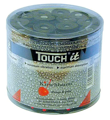Kirschbaum Touch it Pro Over Grip - Weiß/Schwarz/Blau/Gelb/Grün - Tennis-Zubehör: Box mit 60 Over Grips für häufige Spieler, aus Polyurethan mit super-dünner, dehnbarer Oberfläche für optimalen Halt und einfache Anwendung.