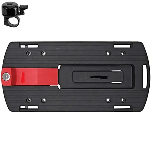 Rixen & Kaul Zubehör Gepäckträger-Adapterplatte Adapter, Schwarz, one Size inkl. Fahrradklingel