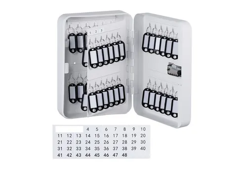 relaxdays Schlüsselkasten mit Zahlenschloss, weiß