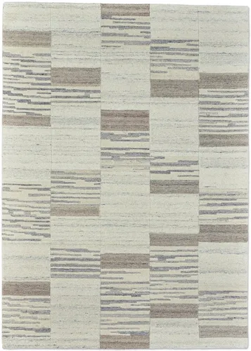 THEKO Wollteppich Royal Natur 5040 - Kurzflor-Teppich aus 100% reiner Wolle, handgetuftet für ein gemütliches Wohnambiente, ideal für Wohnzimmer und Schlafzimmer.