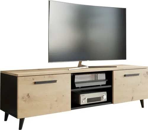 Matkam Möbel Fernsehkommode, Mehrfarbig - TV-Halterungen in Skandi-Optik, 150 cm lang, bietet viel Stauraum und ist pflegeleicht mit kratzfester Oberfläche.