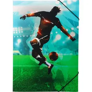 itenga Zeichenmappe 33105790, Fußball, A3, Karton, 3 Einschlagklappen, Gummizug