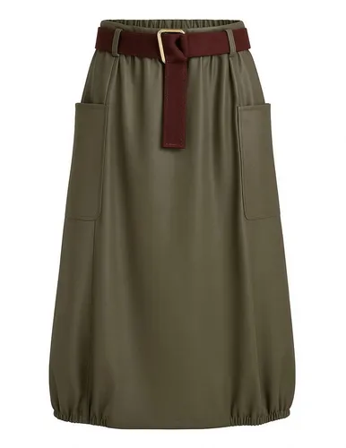 Mississhop A-Linien-Rock Damen Midirock mit Stoffgürtel von Mississhop