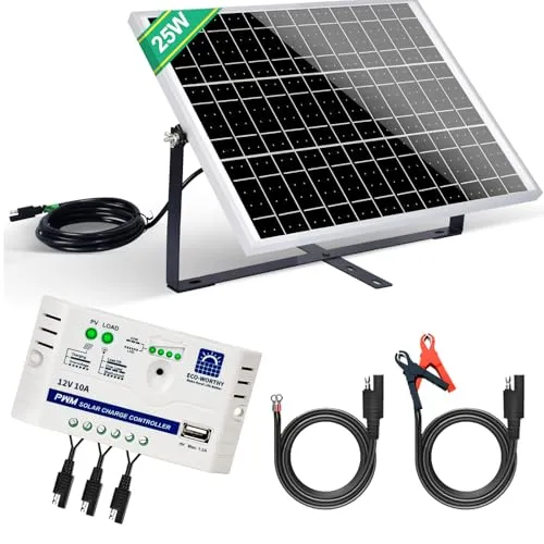 ECO-WORTHY 25W 12V Monokristallines Solarmodul Kit