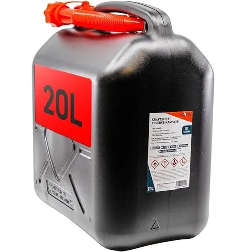 KOVA® 1x Benzinkanister 20L SCHWARZ Dieselkanister Reservekanister Kraftstoffkanister 20 Liter Wasserkanister für Benzin Diesel Wasser AdBlue Auswahl: 5 10 10L ltr 5L 20-Liter-Kanister & Außgießer