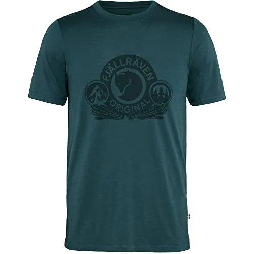 Fjällräven Abisko Wool Classic SS Men Dark Navy (XXL) - T-Shirt aus Merinowolle und Polyester, ideal als Basisschicht für Wanderungen, geruchsneutral und temperaturregulierend – perfekt für jedes Klima!