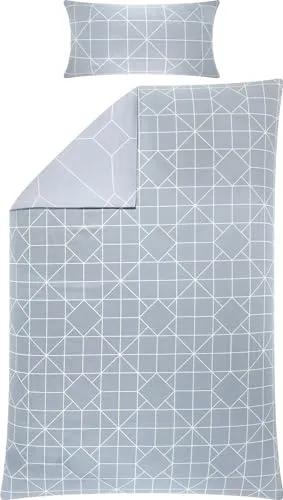 Erwin Müller Wendebettwäsche Mako-Satin grau Größe 1x 155x200 cm + 1x 40x80 cm