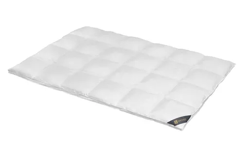Spessarttraum Daunendecke BRONZE WARM 135 x 200 cm - Ganzjahresdecke mit 90% Daunenfüllung für optimalen Schlafkomfort, Trocknergeeignet und mit Nomite Siegel für Allergiker geeignet.