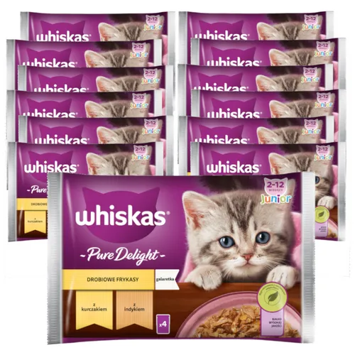 Whiskas Junior Beutel 13x340g Geflügel Leckereien Feuchtfutter Kätzchen In Gelee