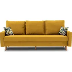 ETNA PRO Schlafcouch mit Bettkasten, 3-Sitzer in Gelb von Adams Group