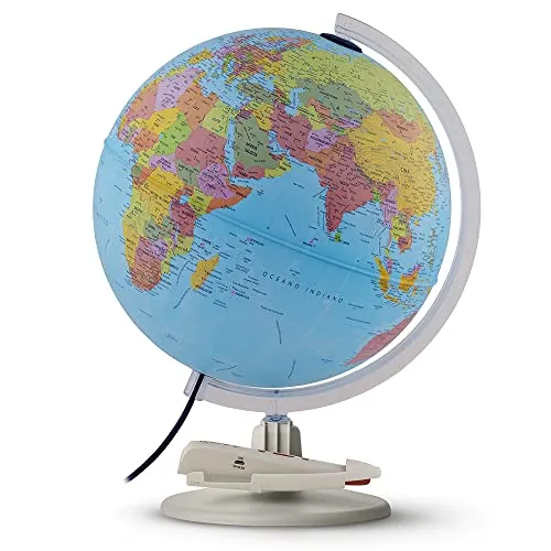 Tecnodidattica Parlamondo Lernglobus für Kinder, interaktiver Globus mit sprechendem Stift in 6 Sprachen, Durchmesser 30 cm, italian version