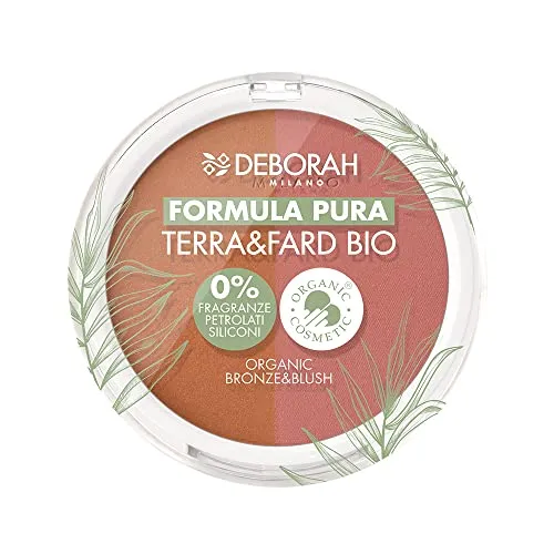 Deborah - Terra & Fard Formula Pura, mit biologischen und veganen Rohstoffen - Wärmt den Teint und verleiht ein strahlendes Finish - Ideal für empfindliche Haut - Farbe Nr. 3 Tan, 9 g