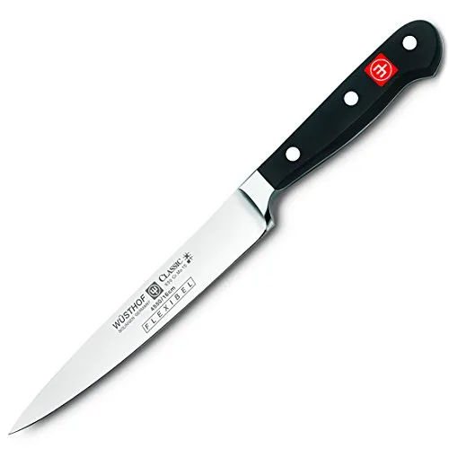 Wüsthof Filiermesser Classic 4550-7/16, 16 cm - Filetiermesser aus geschmiedetem rostfreiem Edelstahl, ideal zum präzisen Schneiden von Fleisch und Gemüse. Ergonomischer Griff für sicheres und ermüdungsfreies Arbeiten – Made in Germany.