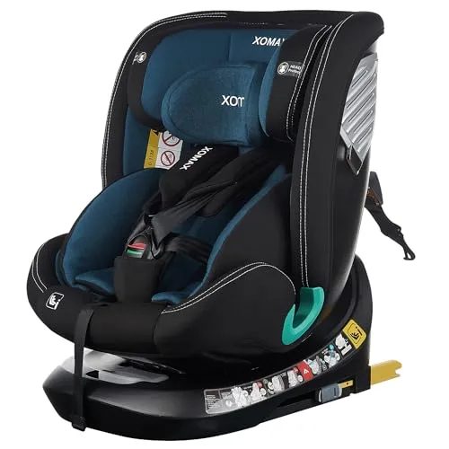 XOMAX Kindersitz drehbar 360° - mitwachsend und sicher für 0-36 kg - Kindersitz der Gruppe 0+/1/2/3 mit 360° Drehfunktion und ISOFIX. Ideal für Kinder von 0-12 Jahren, mit abnehmbarem, waschbarem Bezug und verstellbarer Kopfstütze für maximalen Komfort.