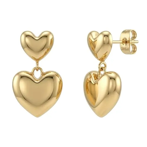 Amor Paar Ohrhänger Herzen in gold von Amor