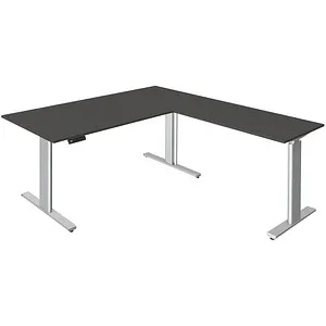 Kerkmann Schreibtisch Move 3 Tube anthrazit/silber - Kinderschreibtisch, elektrisch höhenverstellbar mit 4-fach Memory-Funktion und Kollisionsschutz für optimale Ergonomie und Sicherheit beim Lernen.