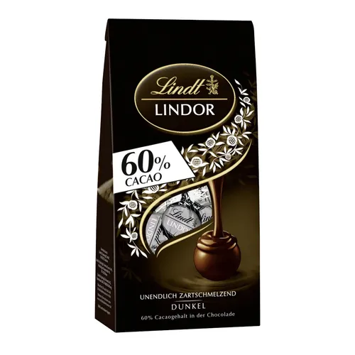 Lindor Dark 60 Prozent zartschmelzenden Edelbitter Schokolade 100g
