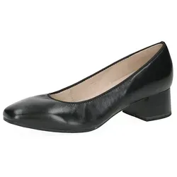 CAPRICE Comfort Damen Pumps aus Leder H-Weite, Schwarz (Black Nappa), 38 EU - Damen-Pumps in H-Weite für breite Füße, mit innovativer Sohlentechnologie für optimalen Komfort und Dämpfung, ideal für den Alltag.