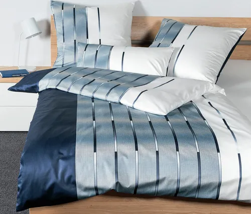 Janine Design Interlock Feinjersey Bettwäsche Carmen S 55026-02 - Bettwäsche-Set in nachtschattenblau, 100% Baumwolle, hautsympathisch und formstabil, waschbar bis 60°C, ideal für höchsten Schlafkomfort.