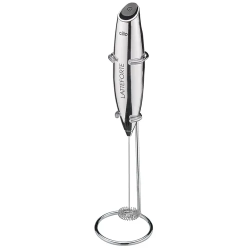 Cilio Milchaufschäumer Latteforte Chrom - Hochwertiger Milchschäumer - Milchaufschäumer für cremigen Schaum, ideal für Kaffee-Liebhaber und perfekte Latte Art zu Hause.