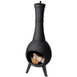 Esschert Design Terrassenofen L aus Gusseisen | FF65 | 144 cm - Terrassenofen aus robustem Gusseisen, 144 cm hoch, ideal für gemütliche Abende im Freien und sorgt für angenehme Wärme.