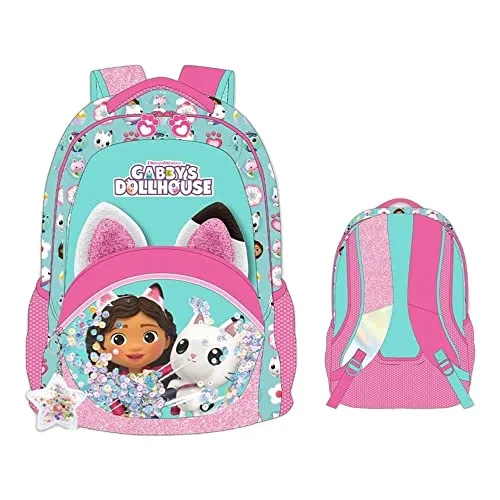 Gabbys Dollhouse GD00043 Rucksack, Mehrfarbig, 42 cm - Rucksack für Kinder, geräumig mit verstellbaren, gepolsterten Schulterriemen und leicht zu reinigendem Polyester-Material. Perfekt für den täglichen Gebrauch und Ausflüge!