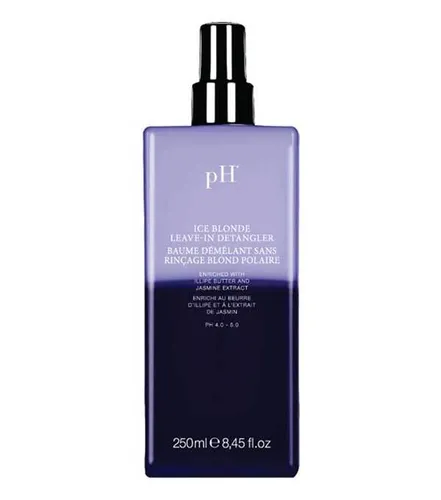 pH Ice Blonde Leave-In Detangler 250 ml - Professionelles Leave-In Spray zur Glättung und Feuchtigkeitspflege für kalte Blond-Reflexe, angereichert mit Illipé-Butter und Jasmin-Extrakt. Ideal zur Reduzierung von Gelbstich.