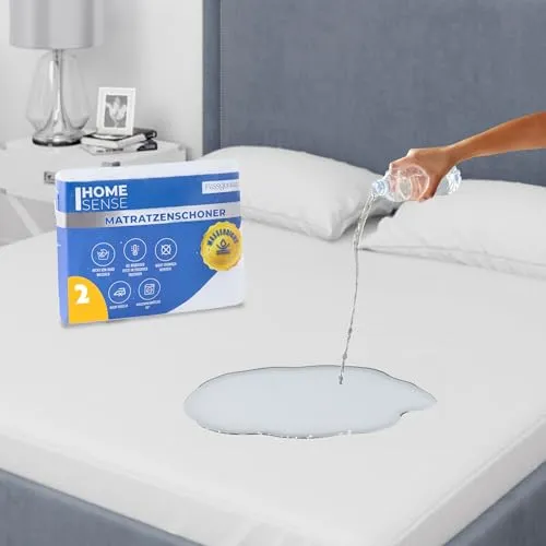 Home Sense Matratzenschoner 140x200 cm Wasserdicht 2er Set, Matratzenauflage Hygienische und Atmungsaktive, Ausgestatteter Inkontinenzunterlage Waschbar