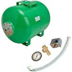CHM GmbH® 100 L Druckkessel mit Druckschalterset und Panzerschlauch