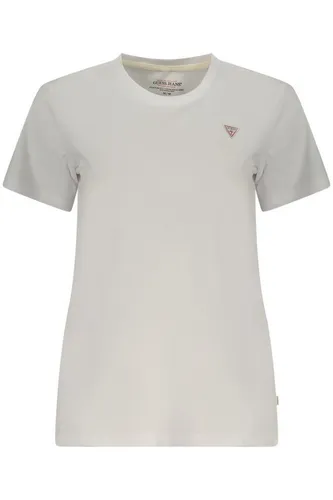 GUESS JEANS T-Shirt Damen Weißes Kurzarm T-Shirt aus Bio-Baumwolle mit