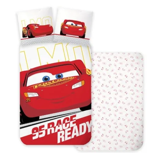 Brandmac Bettwäsche Disney Cars Rot, wendbar - Bettwäsche-Set für Kinderbetten, 100% Baumwolle, wendbar mit Flash McQueen Motiv, ideal für kleine Autofans und pflegeleicht waschbar.