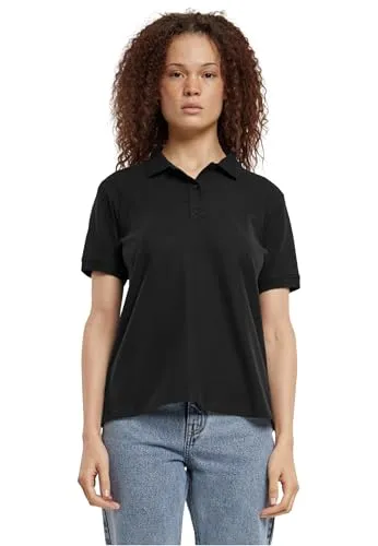 Urban Classics Damen T-Shirt Ladies Polo Shirt, Polo Shirt für Frauen, Kurzarm, versteckte Knopfleiste, Größen XS-5XL
