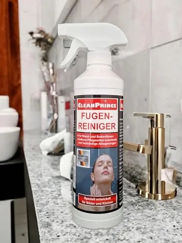 CleanPrince Fugenreiniger 500 ml | Seifenreste Ablagerungen Wandfliesen Fugen Fliesenfugen Reiniger Dusche reinigen