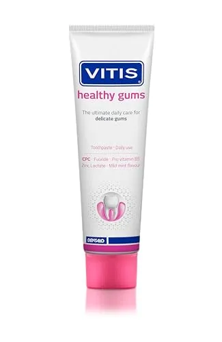 Vitis Gingival Dentif 100ml V2 - Zahnpasta gegen Zahnfleischentzündungen - Zahnpasten zur Vorbeugung und Behandlung von Zahnfleischproblemen, glutenfrei und ideal für die tägliche Mundpflege bei Gingivitis.