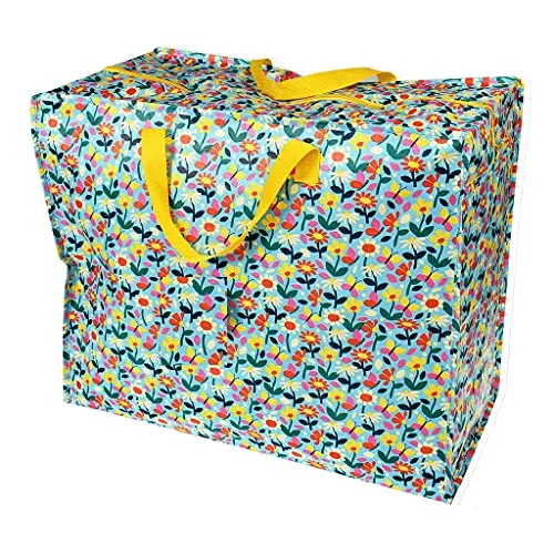 LS-LebenStil XXL Jumbo Bag Flower Power 55cm Recycled Allzwecktasche Einkaufstasche