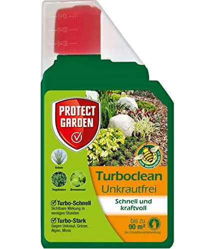 PROTECT GARDEN Turboclean Unkrautfrei, Unkrautvernichter gegen hartnäckige Unkräuter wie Giersch und Ackerschachtelhalm, 500 ml Konzentrat