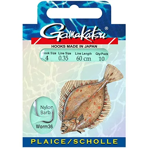 Gamakatsu Gebundene Haken BKS-WORM36 Scholle Gr. 2