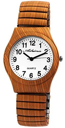 Adrina Damen - Armbanduhr Edelstahl Zugarmband Analog Quarz 1700045 (Orange)