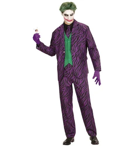 W WIDMANN MILANO Evil Clown Kostüm - Kostüm-Outfits für Erwachsene, bestehend aus Jacke, Hose und Krawatte in auffälligen Farben, perfekt für Halloween und Karneval.