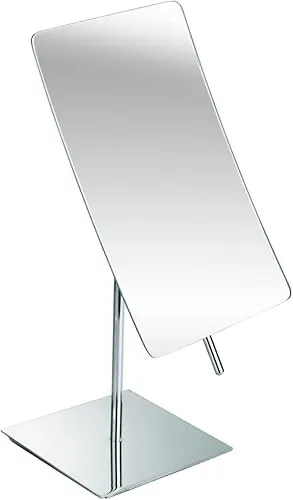 Primaster Stand-Kosmetikspiegel 5-fach Vergrößerung eckig - Badezimmerspiegel mit 5-facher Vergrößerung, ideal für präzise Make-up-Anwendungen und Hautpflege.