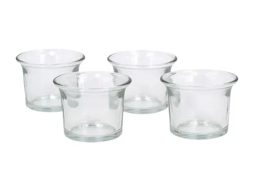 Creativery Teelichthalter, Teelichtgläser geschwungen 63x45 mm, Set 4 Stück