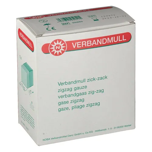 VERBANDMULL 8-fach 10 m zickzack