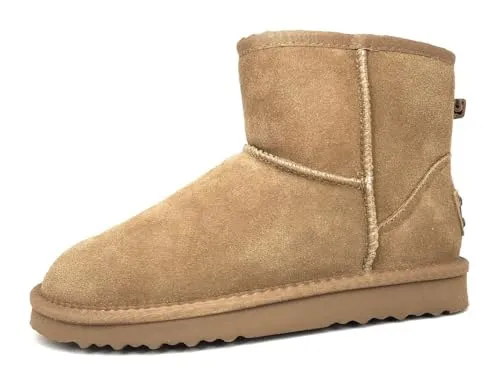 OOG Stiefelette 40 EU - Wanderschuhe in Größe 40, aus warm gefüttertem Velourleder in camel, ideal für kalte Tage und gemütliche Wanderungen.
