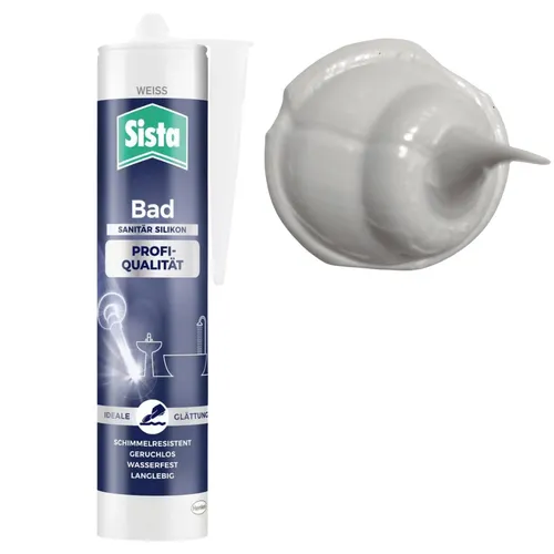 Sista Sanitärsilikon in weiß - Bad Premium - je 280ml schimmelfester Dichtstoff