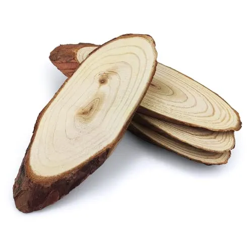 4x Holzscheiben Baumscheiben Deko Holzscheiben 15 cm oval ohne Loch Naturholz ideal für Dekoration Handwerk DIY zum Basteln Bemalen Weihnachten Hochzeit
