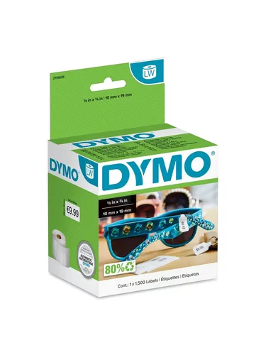 Dymo-Etiketten LabelWriter 2191635, 1500 Preisetiketten, 54 x 11mm - Papier Fotopapier und Etiketten, ideal für die Kennzeichnung kleiner Waren mit selbstklebenden Etiketten, 80% recyceltes Material, druckbar ohne Tinte oder Toner.