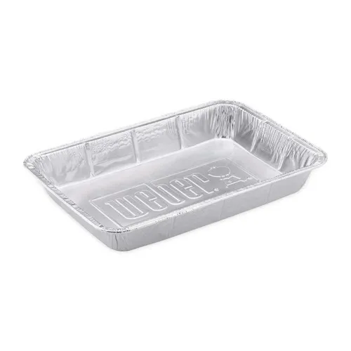 Weber Alu-Tropfschalen Groß (33 x 23 x 4 cm) - Praktische Auffangschalen aus Aluminium für saftiges Grillen und Garen von Gemüse, ideal für Holzkohlegrills