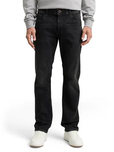 Tom Tailor Herren Jeans MARVIN STRAIGHT - Used Grau Blau - Jeans im Regular/Straight Fit mit normaler Leibhöhe, bequem und stilvoll, ideal für jede Gelegenheit.