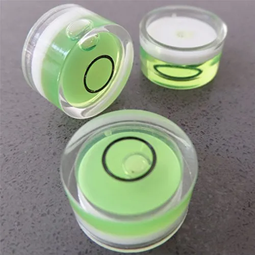 3x Profi-Wasserwaagen Libellen mit einer Metallkugel im Gehäuse Anleitung, Dosenlibelle, 15mm Durchmesser/kleine Libelle, Mini-Bullauge, Boden-Wasserwaage, kreisrund